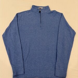 Peter Millar Men's Heathered Blue Zip-Up Sweater